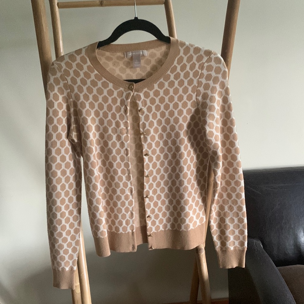 Wool tan and beige banana republic cardigan